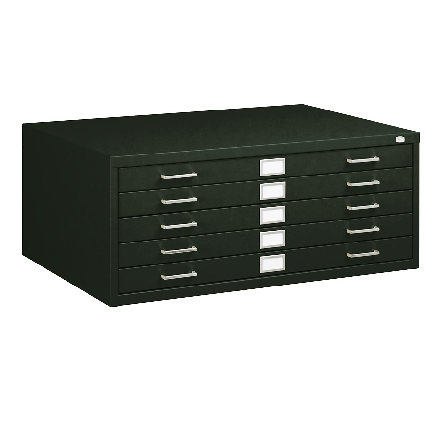 Safco 5 Drawer Flat File Cabinet with Closed Base in Gray