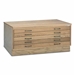 5-Drawer Oak Flat File for 24" x 36" Media - 7717C